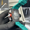 Richard Mille Grey Case Green Strap Skeleton Watch