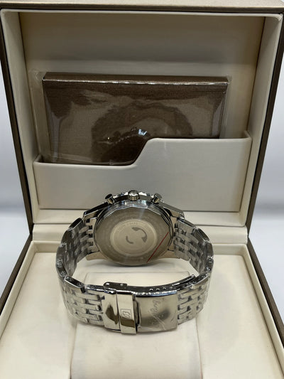 Breitling Blue Sunburst Dial Stainless Steel Watch