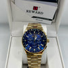 Reward Gold Blue Dial Quartz Chronograph Watch