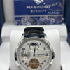 Hanboro White Dial Leather Automatic Watch