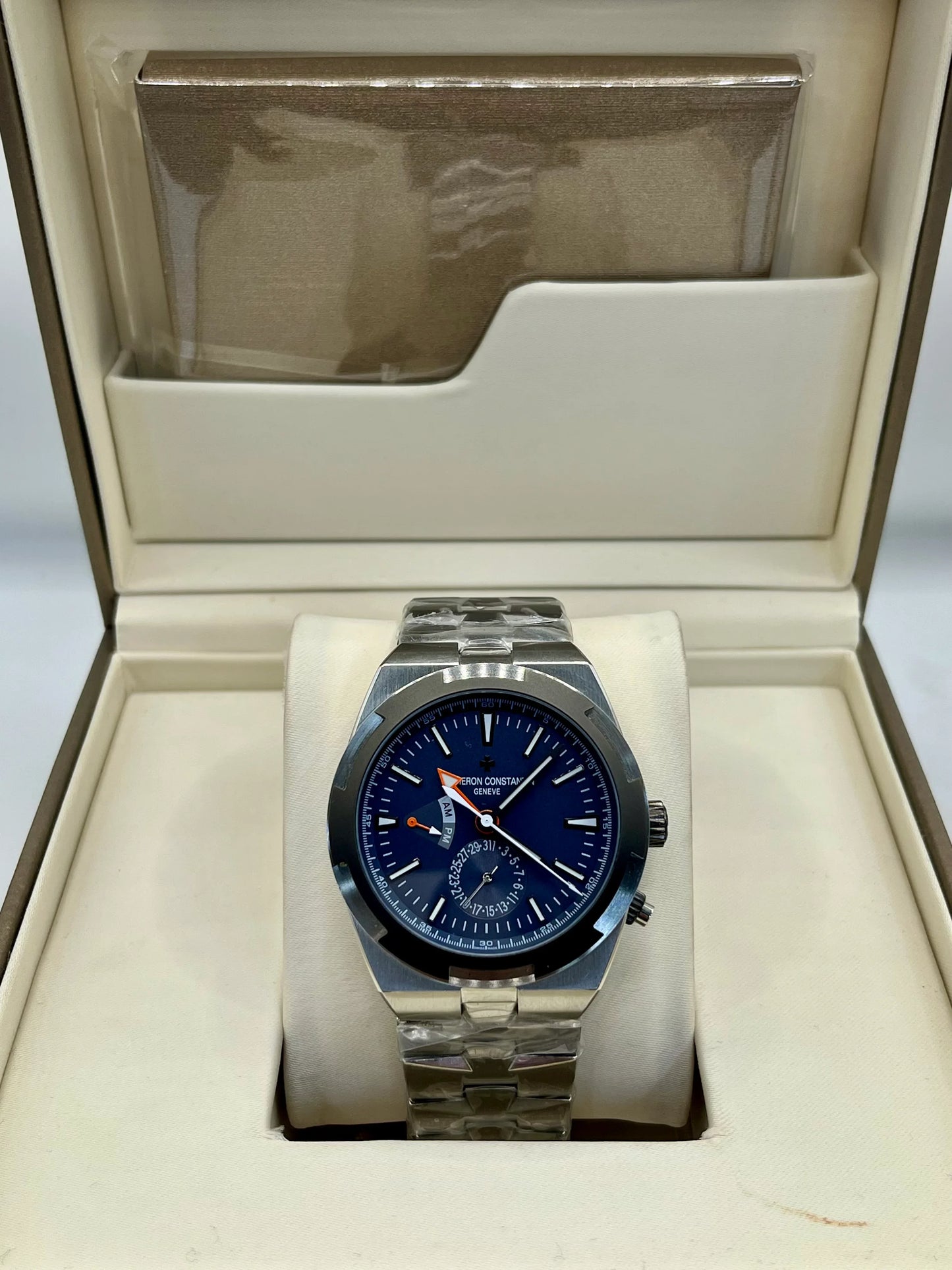 Vacheron Constantin Blue Dial Stainless Steel Chronograph Watch