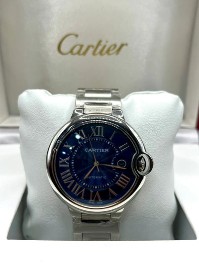 Cartier Ballon Bleu Blue Dial Stainless Steel Watch