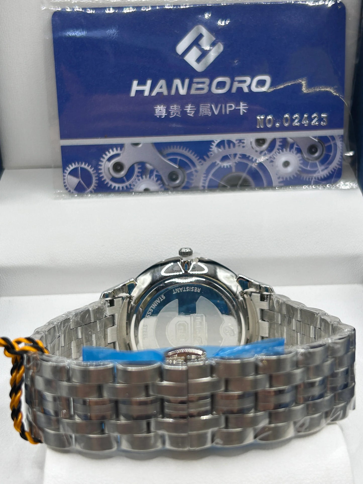 Hanboro Black Dial Stainless Steel Watch