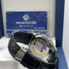 Hanboro Blue and White Dial Leather Automatic Watch