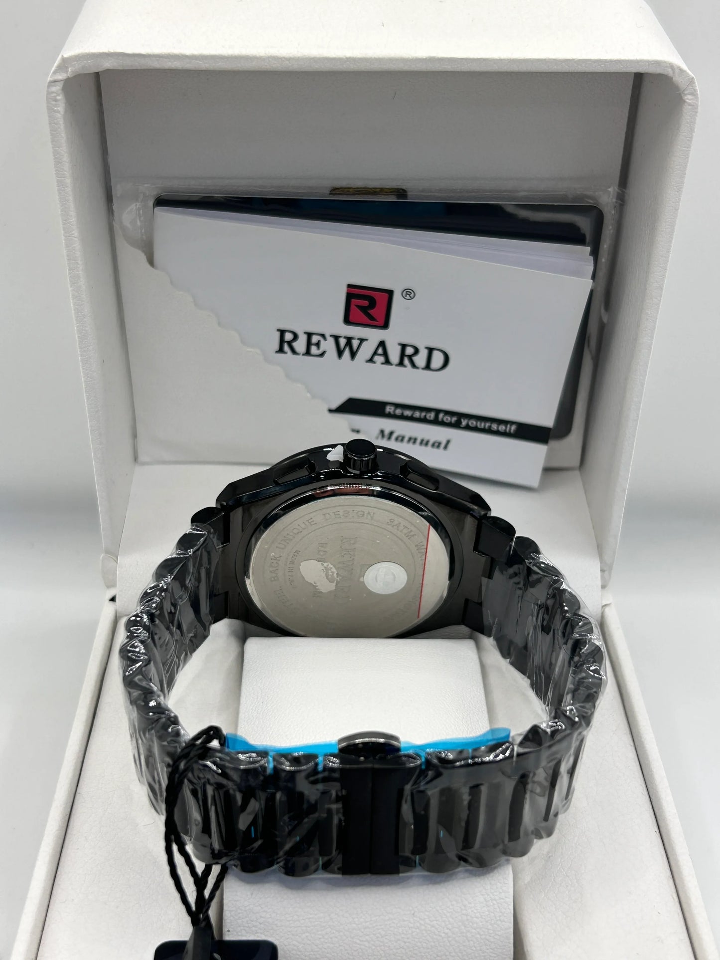 Reward Black Dial Black Stainless Steel Chronograph Watch