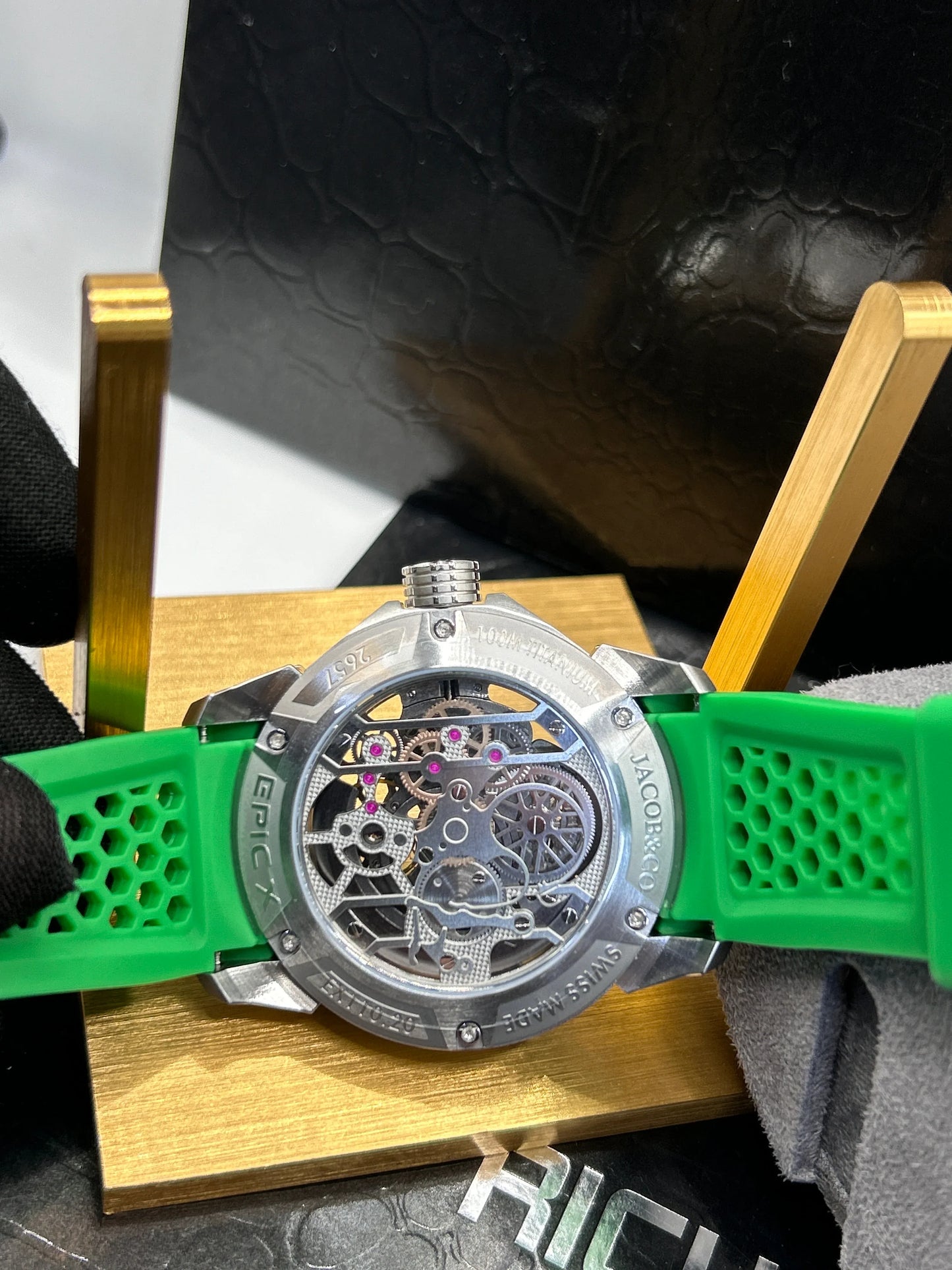 Jacob & Co Green Strap Skeleton Watch