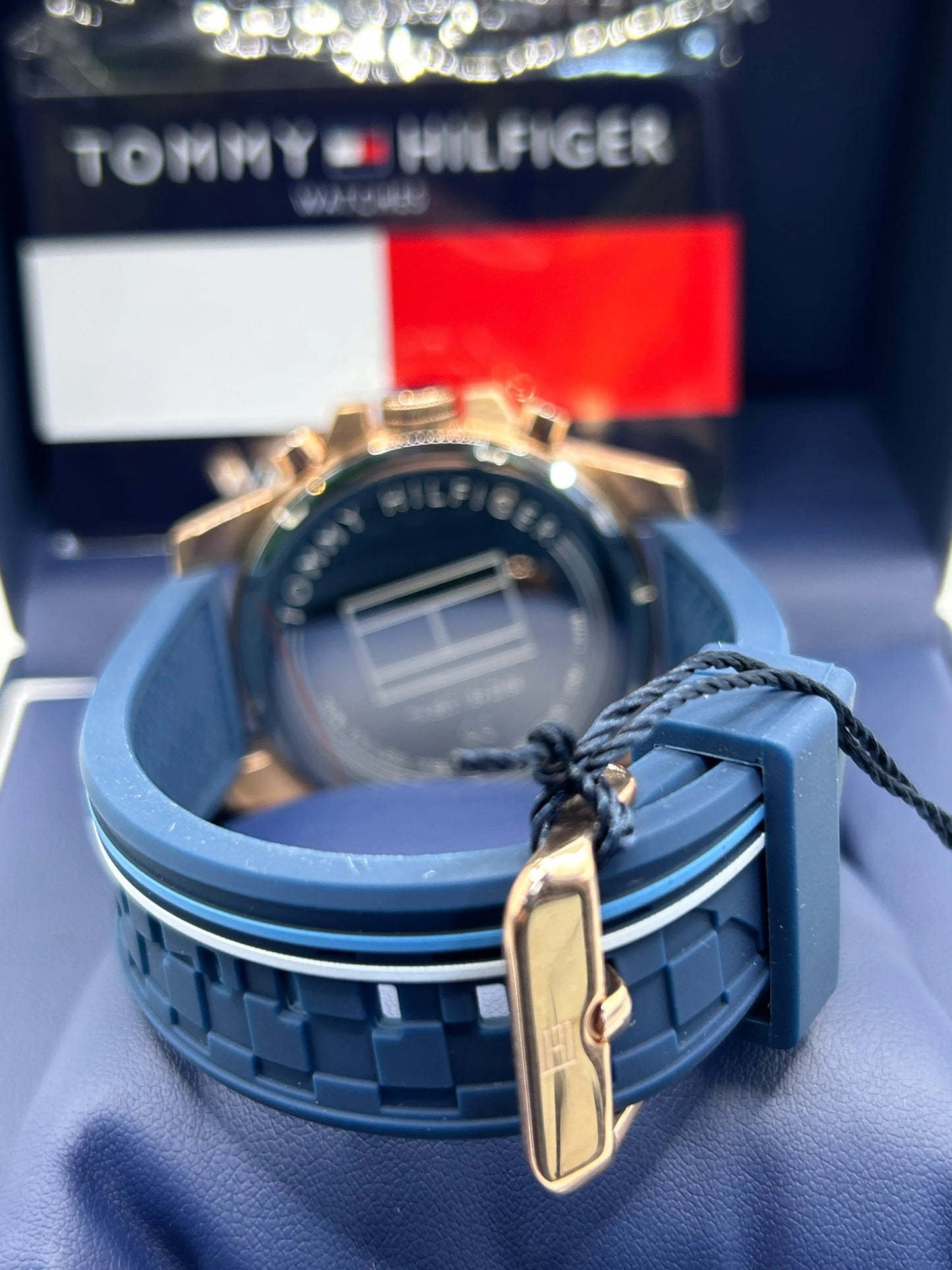 Tommy Hilfiger Blue Gold Chronograph Watch