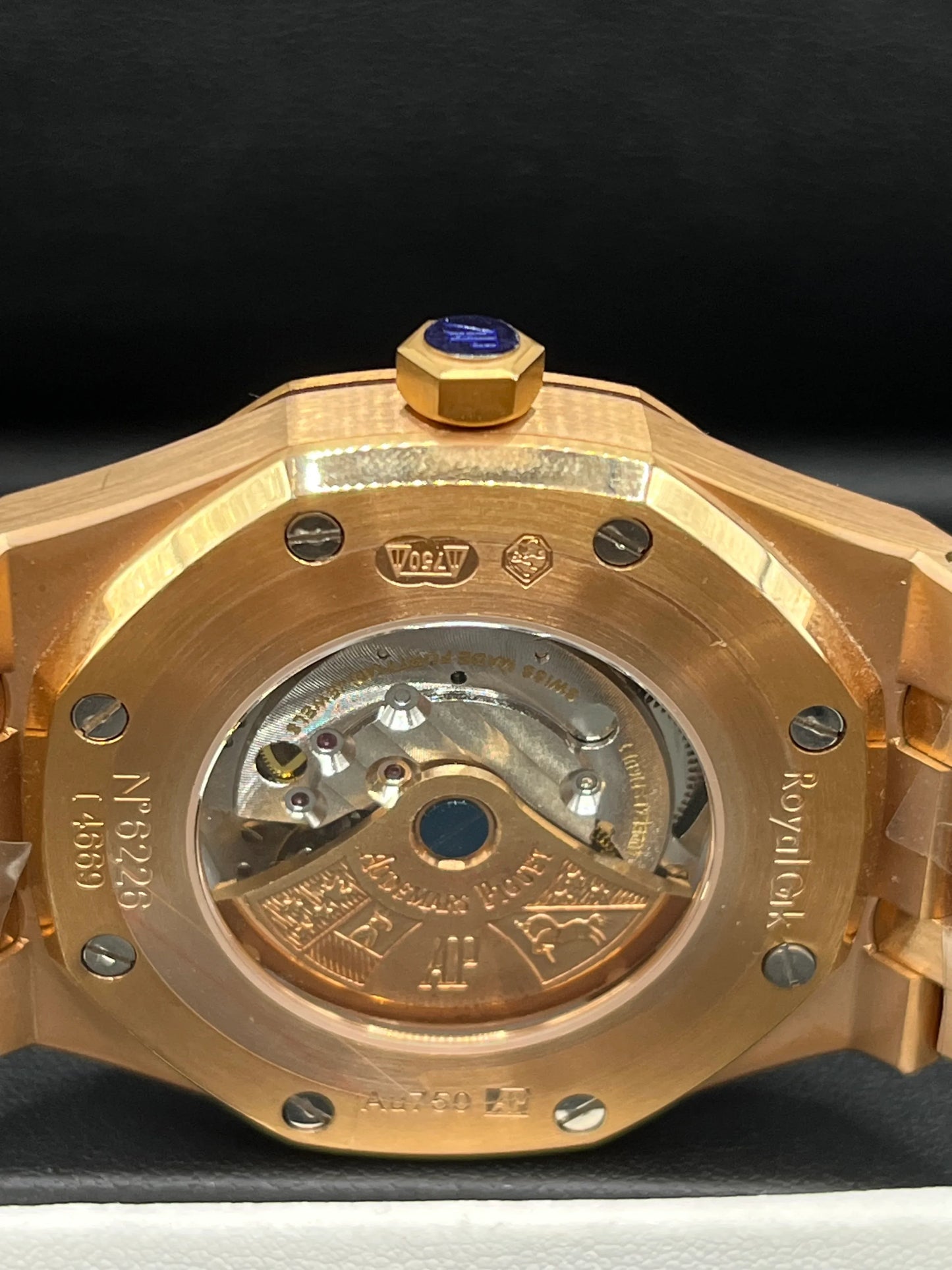 Audemars Piguet Royal Oak Gold Champagne Dial Diamond Watch