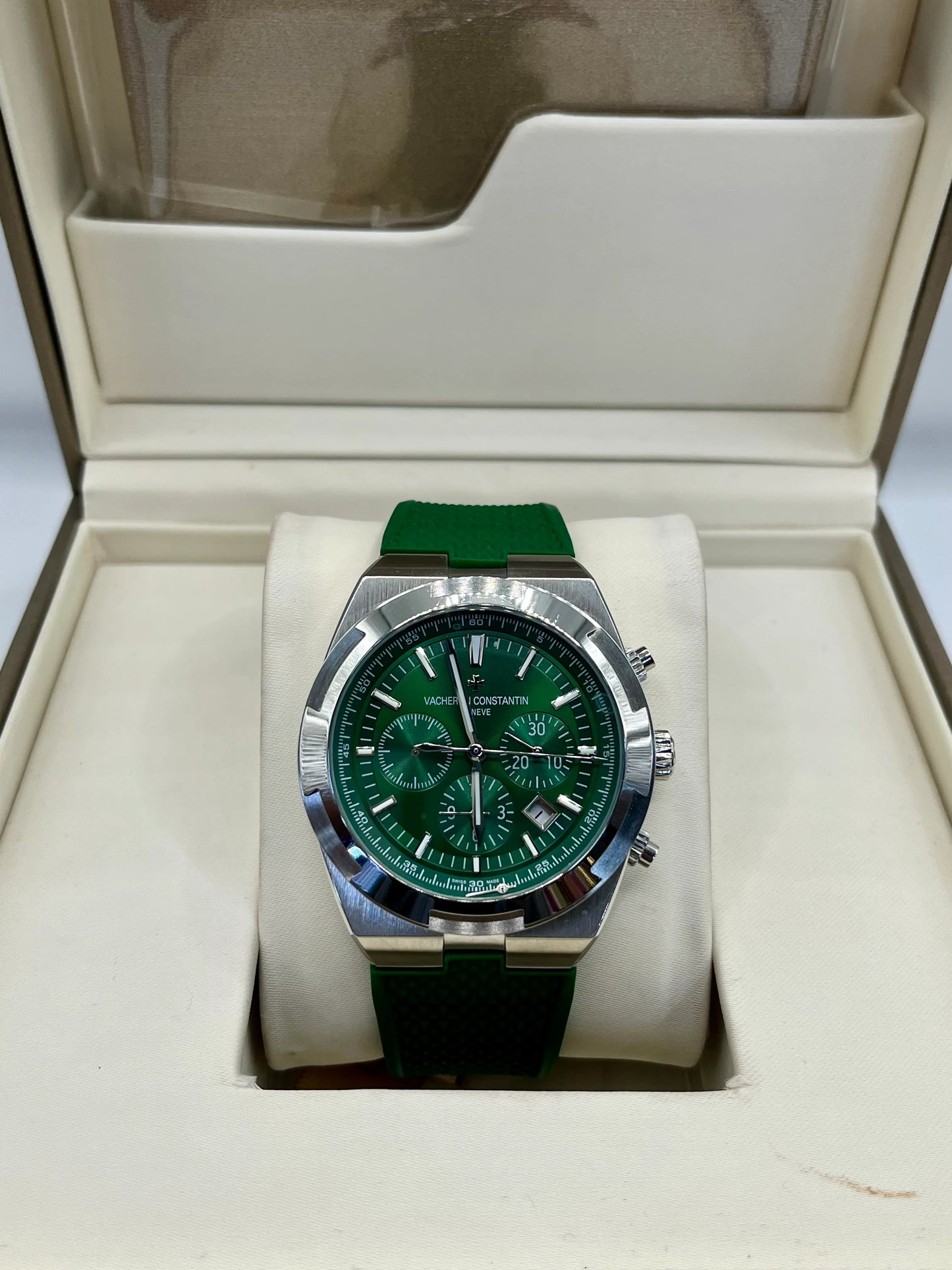 vacheron constantin Green Dial Green Strap Chronograph Watch