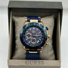 Guess Blue Dial Gold Accent Chronograph Watch
