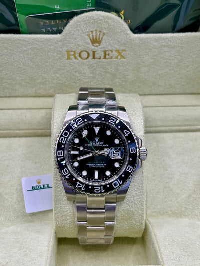 Rolex GMT Master II Black Dial Stainless Steel Watch