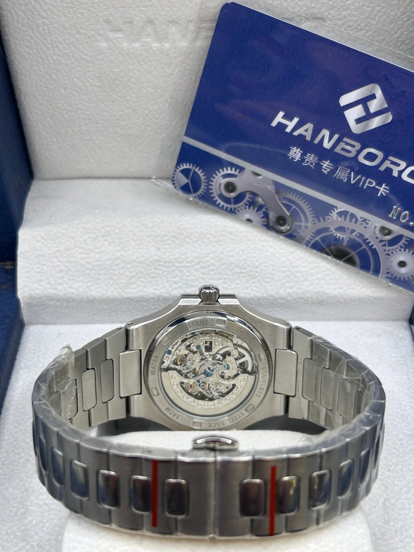 Hanboro Blue Dial Stainless Steel Automatic Watch
