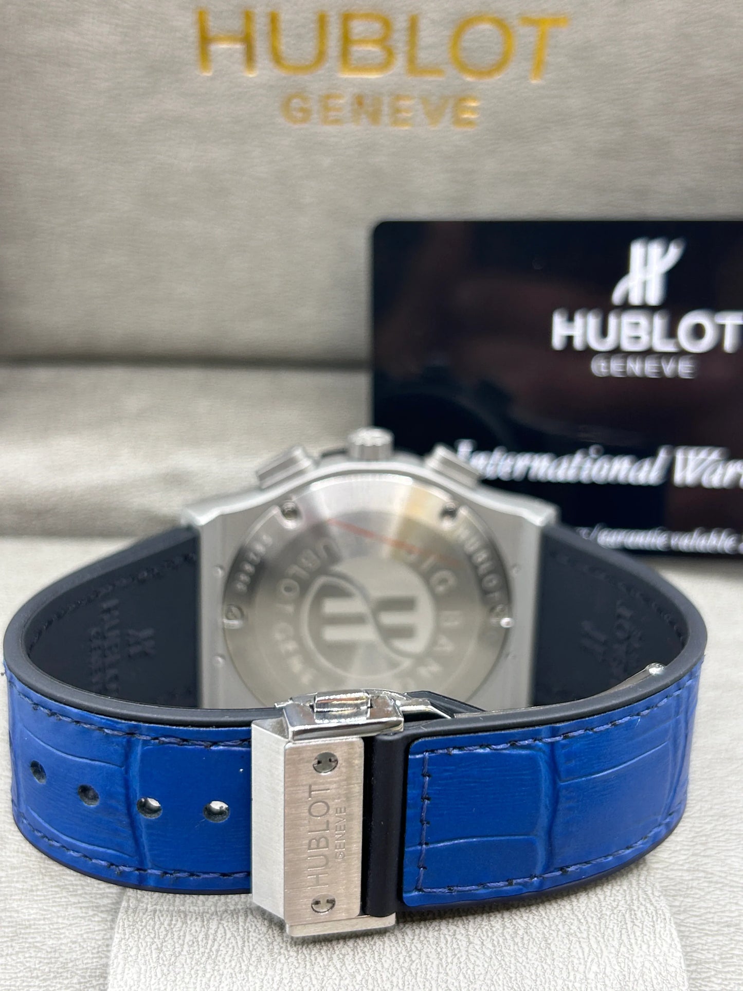 Hublot Big Bang White Case Skeleton Blue Strap Watch