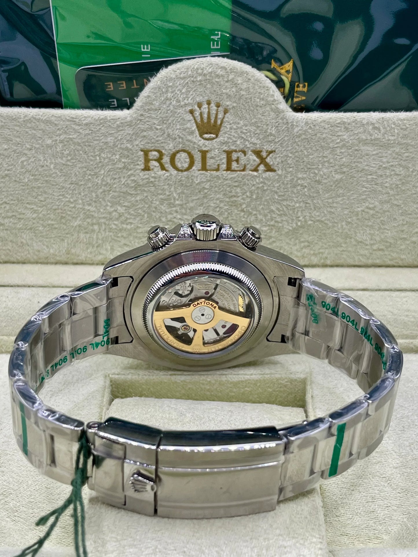 Rolex Daytona Rainbow Diamond Dial Stainless Steel Watch