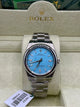 Rolex Oyster Perpetual Turquoise Dial Stainless Steel Watch