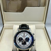 Breitling White Dial Black Leather Chronograph Watch