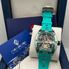 HANBORO Automatic Skeleton Watch Turquoise & Silver (ORIGINAL)