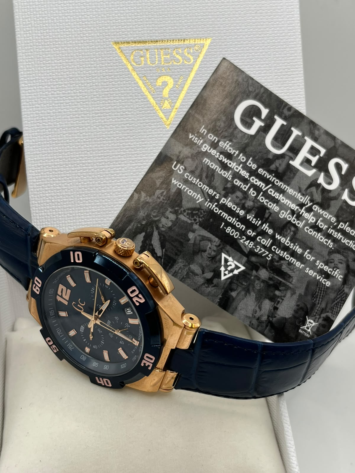 Guess Men's Rose Gold Case & Blue Silicone Watch (Copy)