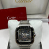 Cartier Santos Skeleton Watch Skeleton Dial Silver Stainless Steel Bracelet (Copy)