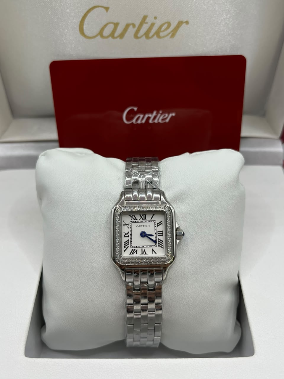 Cartier Panthère Watch Silver Dial Silver Stainless Steel Bracelet (Copy)