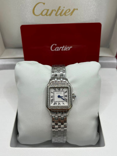 Cartier Panthère Watch Silver Dial Silver Stainless Steel Bracelet (Copy)