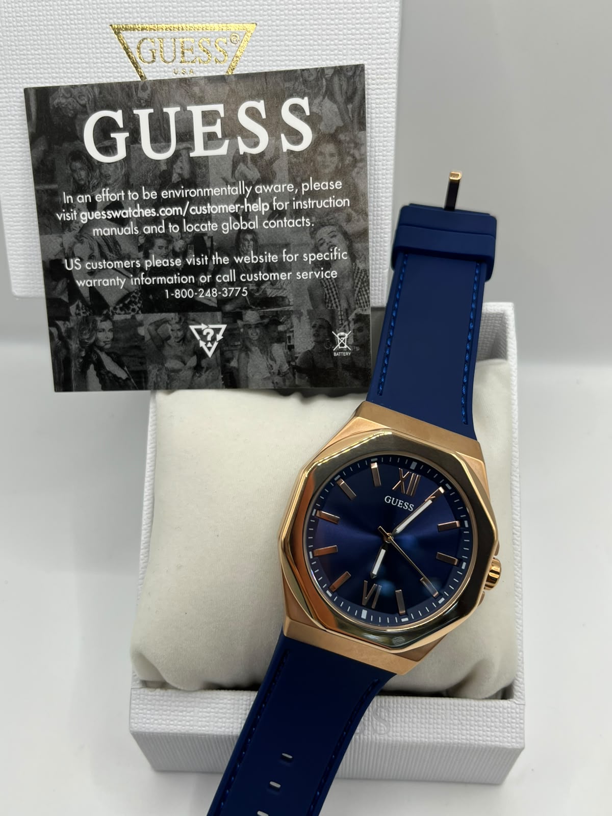 Guess Quartz Watch Blue Dial Blue Silicone Strap (Copy)