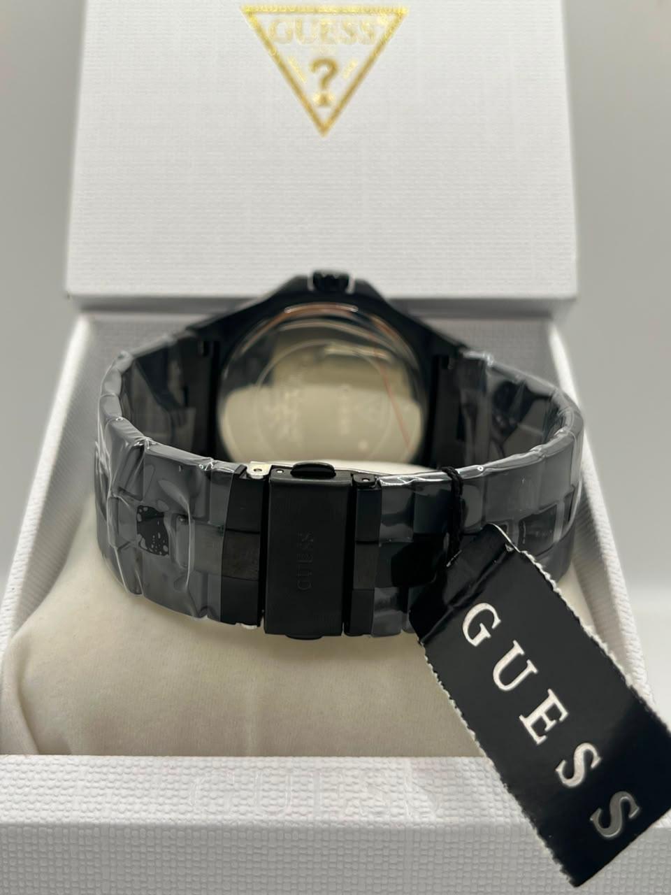 Guess Quartz Watch Black Dial Black Stainless Steel Bracelet (Copy)