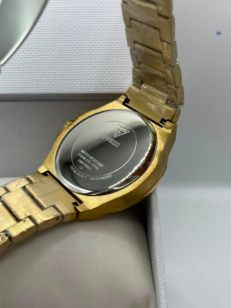 Guess Quartz Watch Dark Grey Dial Gold Stainless Steel Bracelet (Copy)
