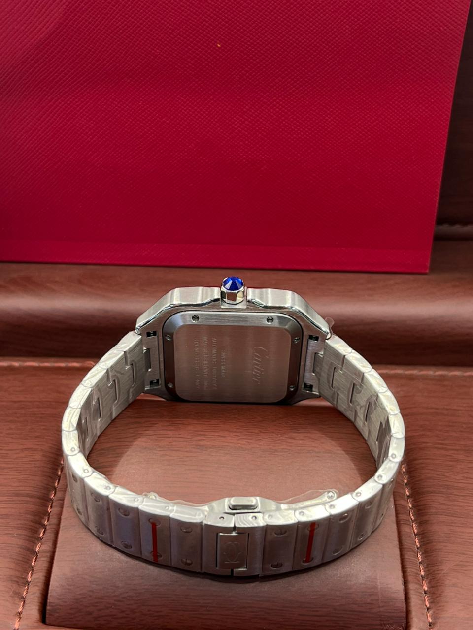 Cartier Square Steel Brown Dial Watch