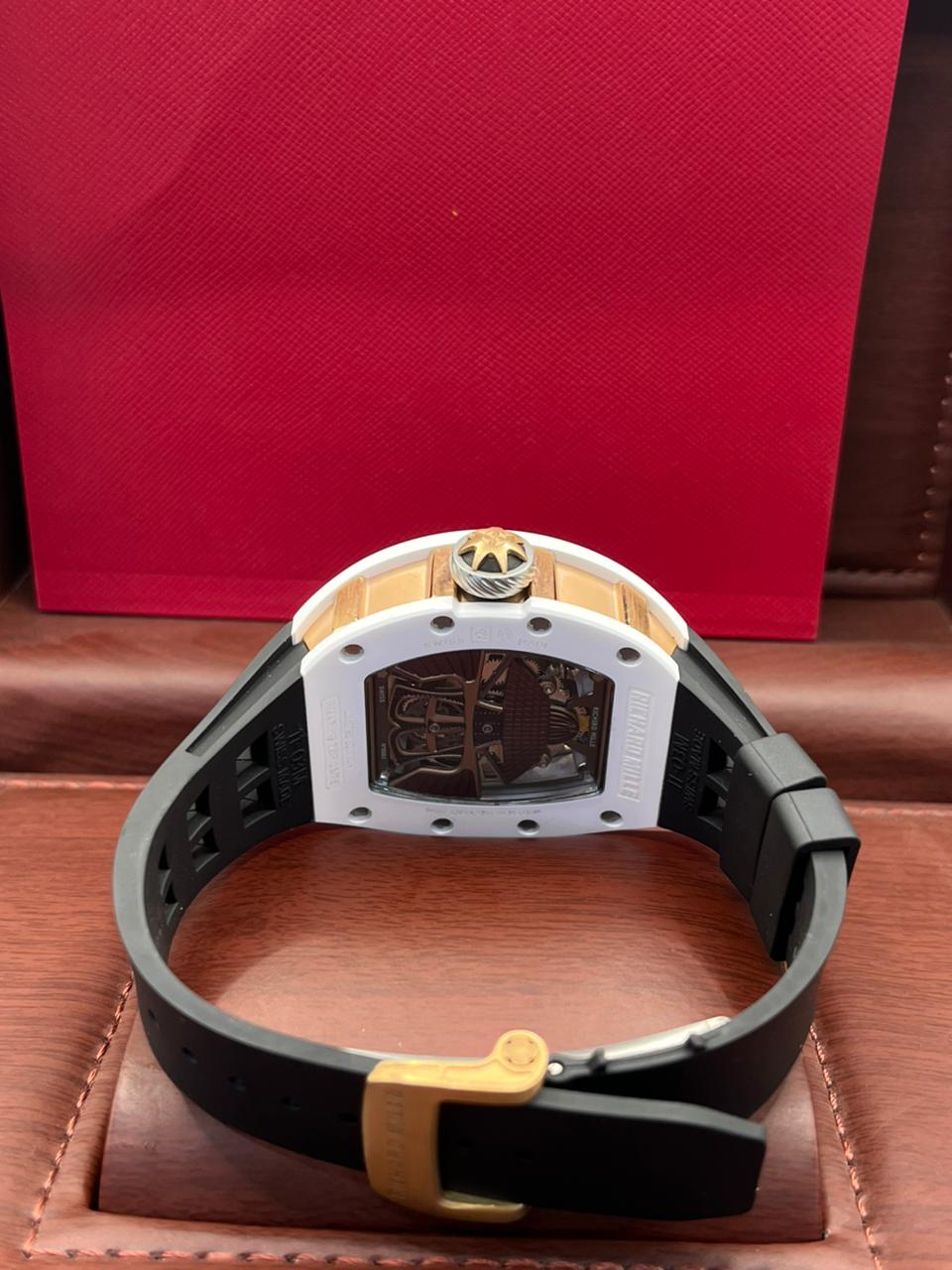 Skeleton Tonneau Gold Black Watch