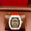 Skeleton Tonneau Gold Red Watch