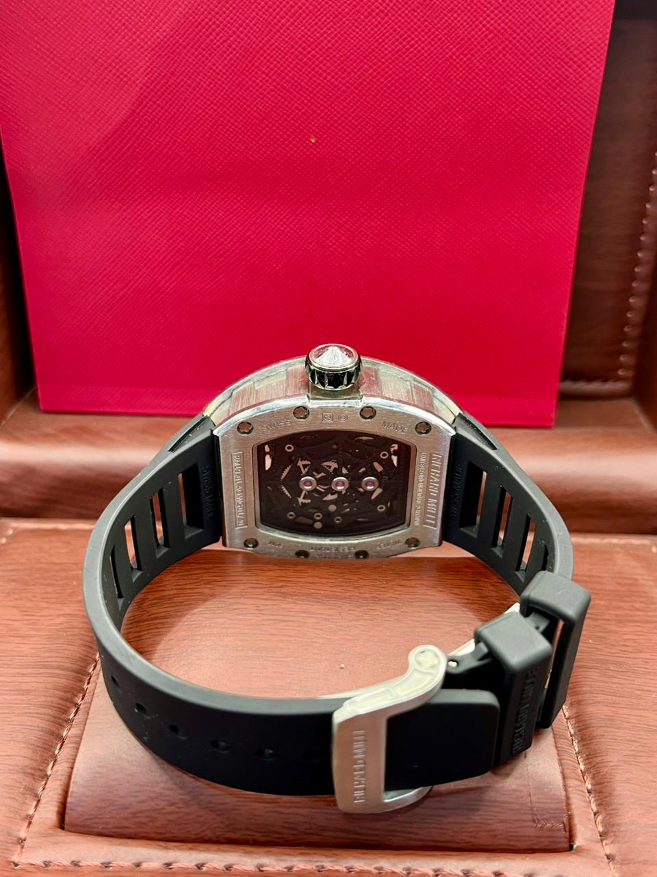 Richard Mille Style Skeleton Black Rubber Watch