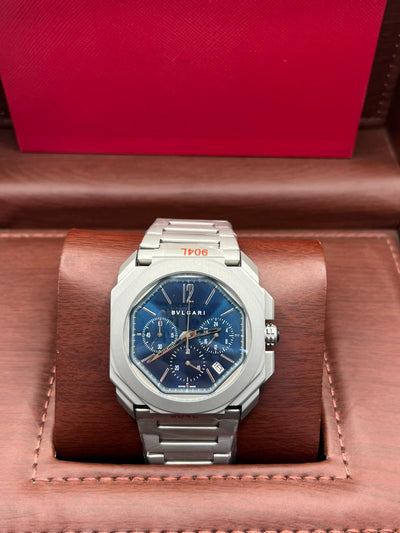 Royal Oak Style Night Dark Blue Dial Steel Watch