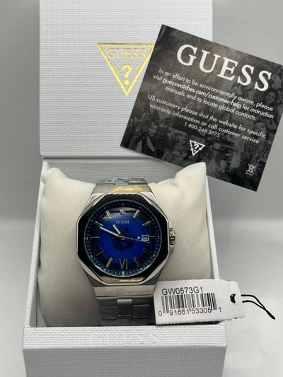 Guess Quartz Watch Blue Dial Silver Stainless Steel Bracelet (Copy)