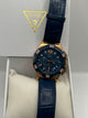 Guess Chronograph Watch Blue Dial Blue Leather Strap (Copy)