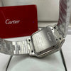 Cartier Santos Watch Yellow Dial Silver Stainless Steel Bracelet (Copy)