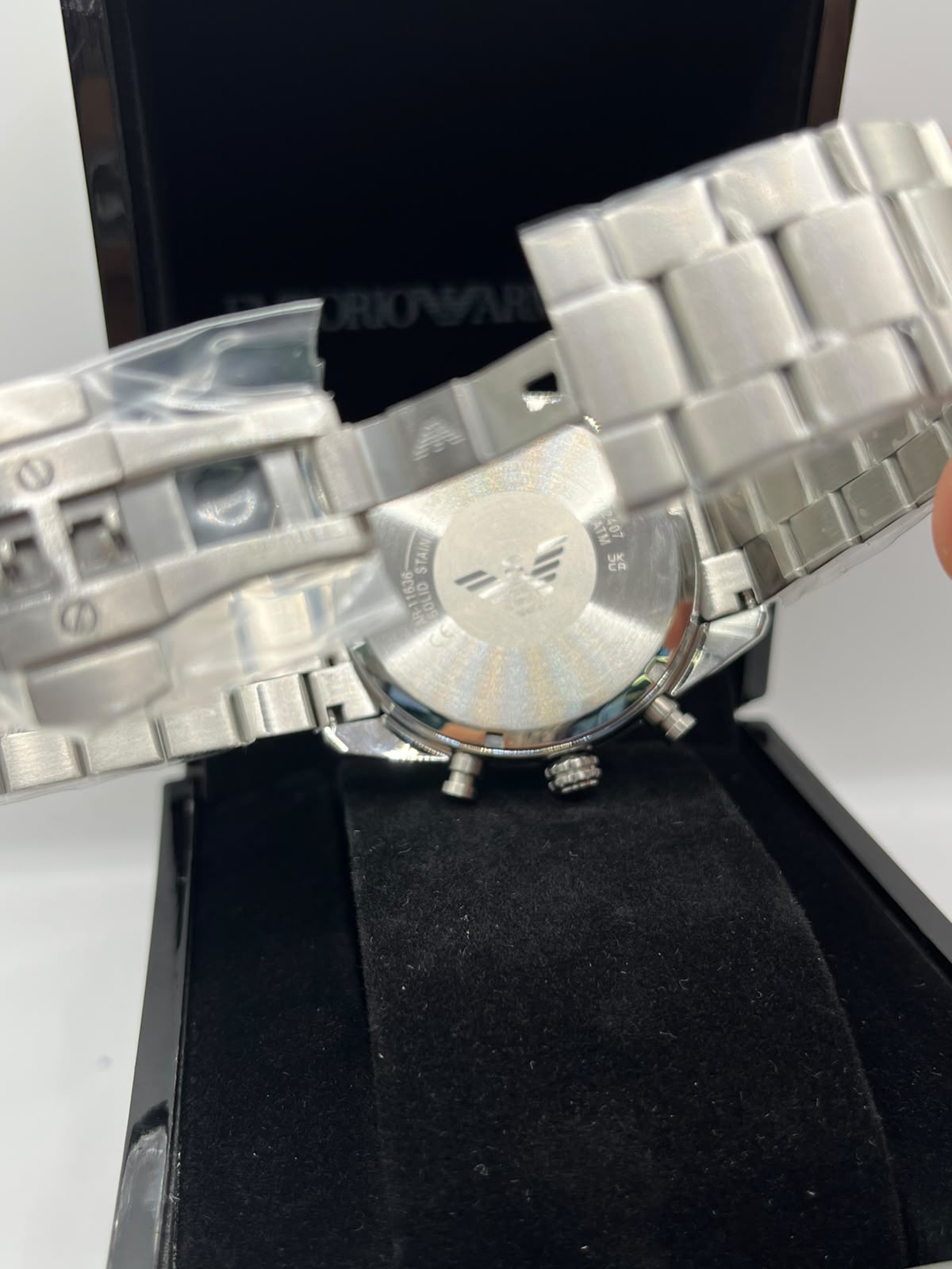 Emporio Armani Chronograph Watch Silver Dial Silver Stainless Steel Bracelet (Copy)