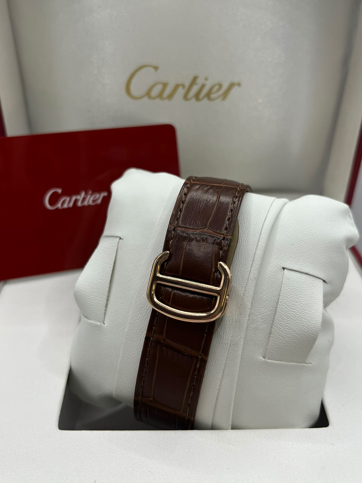 Cartier Ballon Bleu automatique cuir  Watch Cream Dial Dark Brown Leather Strap (Copy)
