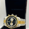 Emporio Armani Chronograph Watch Black Dial Two-Tone Gold & Silver Stainless Steel Bracelet (Copy)