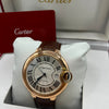 Cartier Ballon Bleu automatique cuir  Watch Cream Dial Dark Brown Leather Strap (Copy)