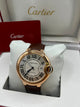 Cartier Ballon Bleu automatique cuir  Watch Cream Dial Dark Brown Leather Strap (Copy)