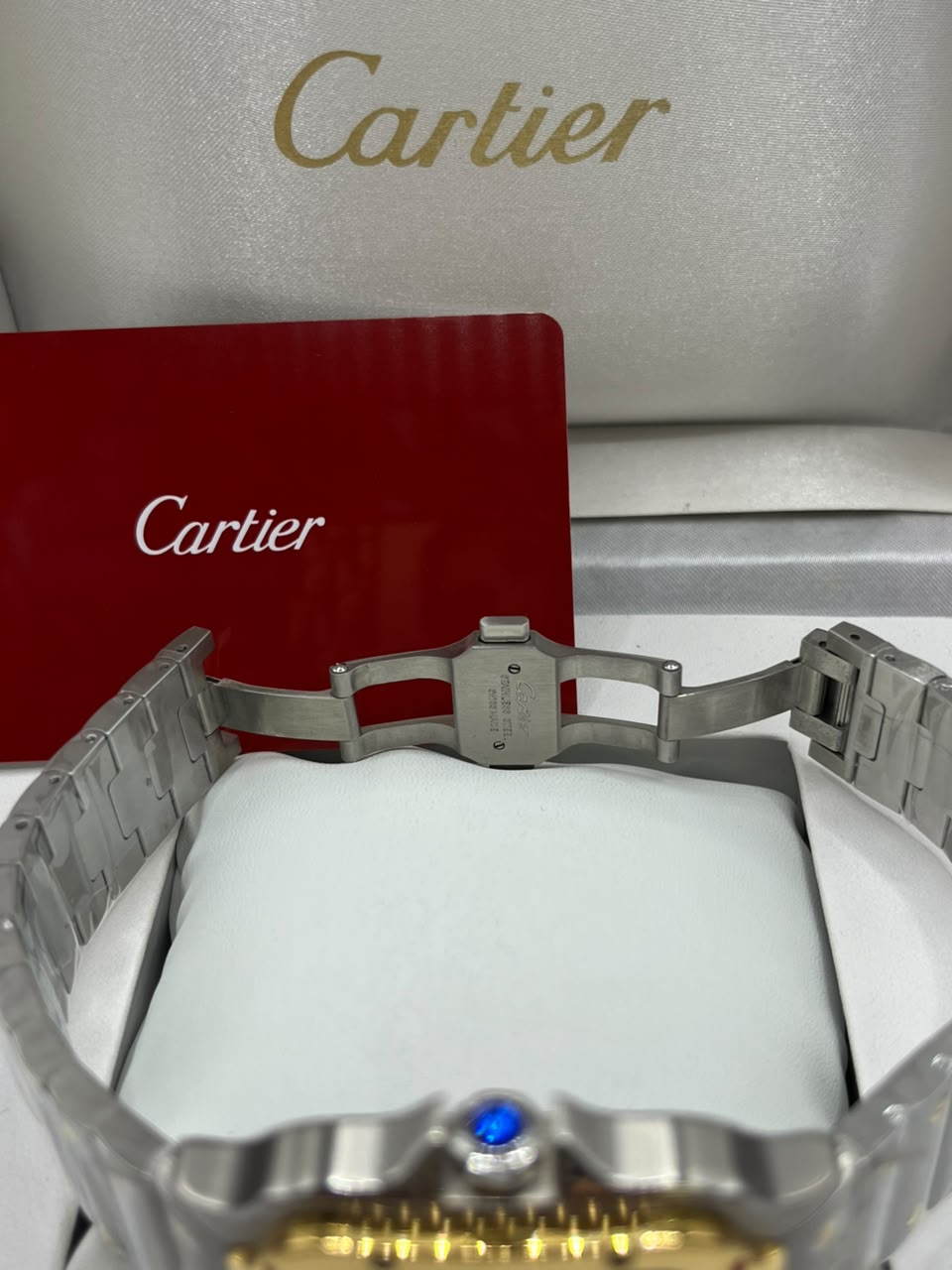 Cartier Santos Skeleton Watch Skeleton Dial Two-Tone Stainless Steel Bracelet (Copy)