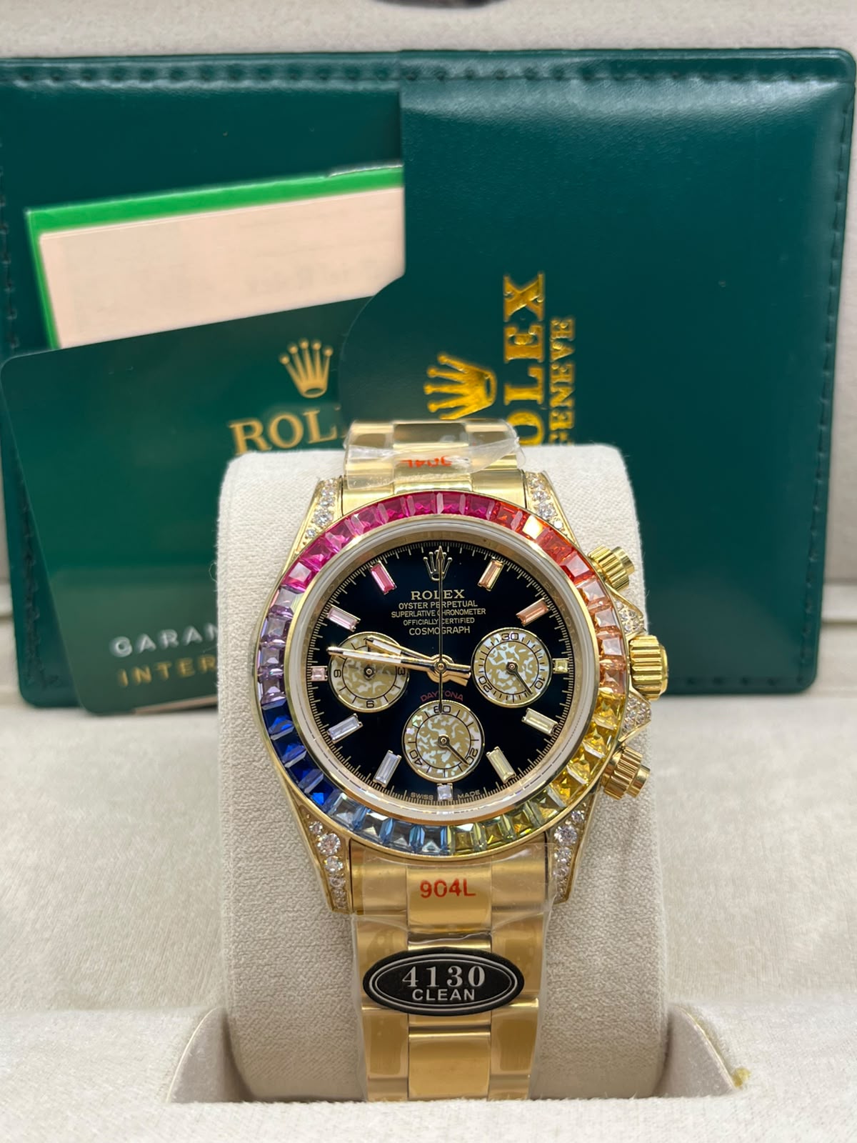 Rolex Day-Date Everose Gold Rainbow Gem-Set (Copy)