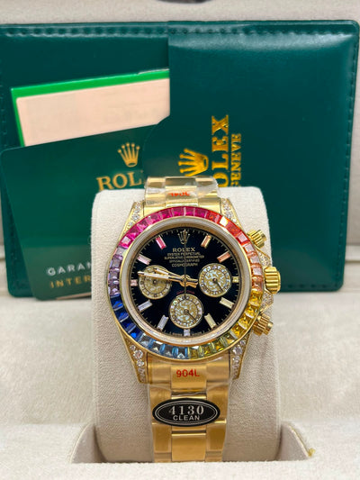 Rolex Day-Date Everose Gold Rainbow Gem-Set (Copy)