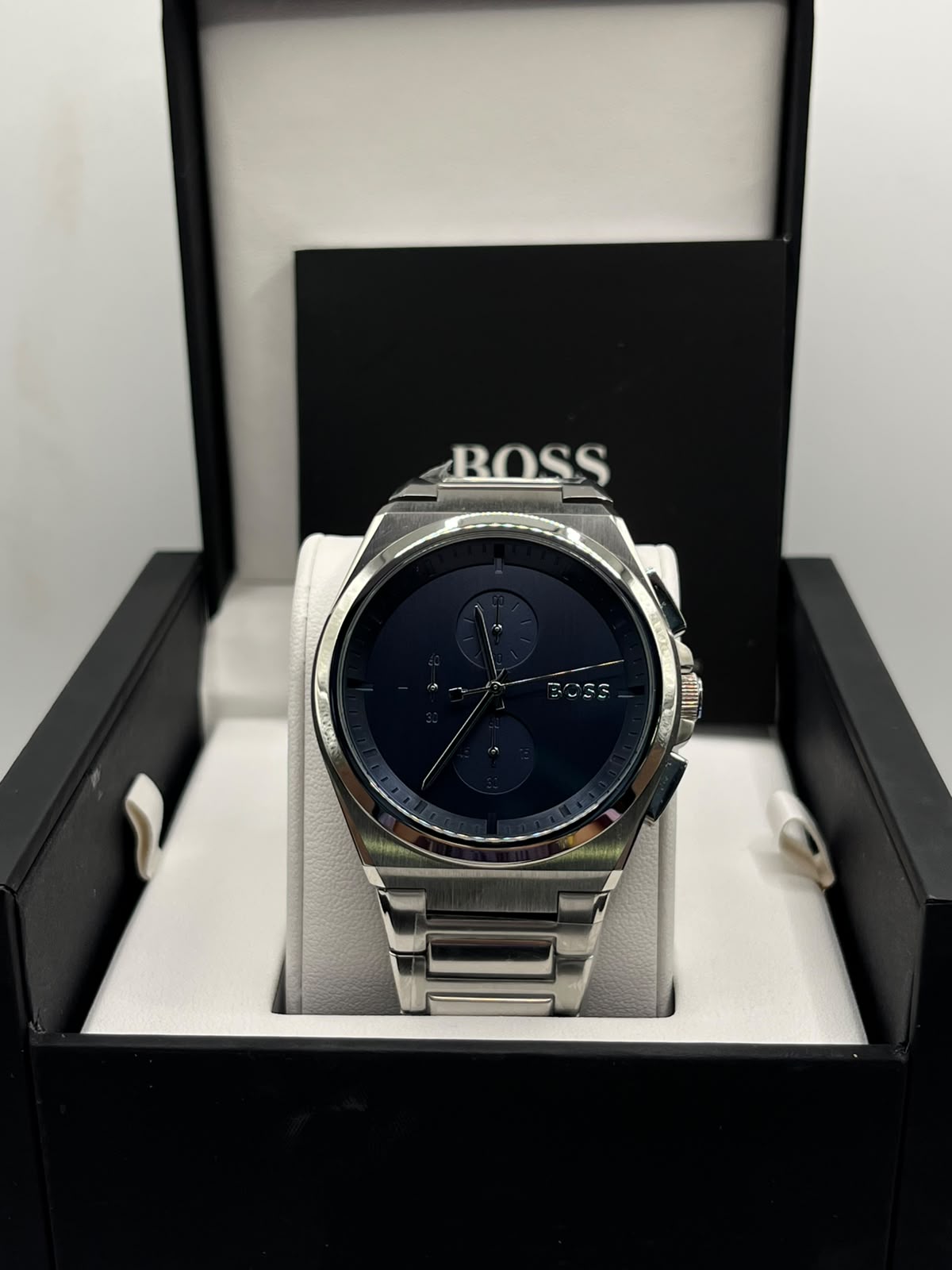 Hugo Boss Men's Dark Blue Chronograph Steel Watch (Copy)