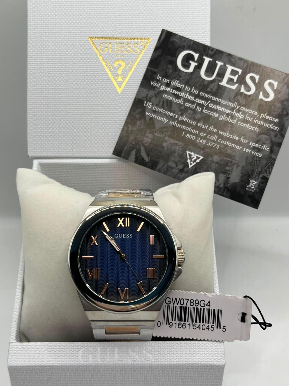 Guess Quartz Watch Blue Dial Silver Stainless Steel Bracelet (Copy)