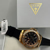 Guess Men's Black Dial Gold Case Silicone Watch (Copy)