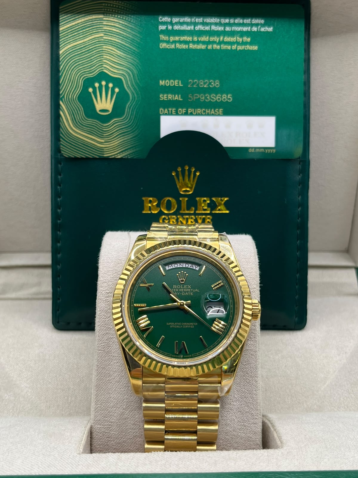 Clean Rolex Day-Date Gold & Olive Green(CLONE)