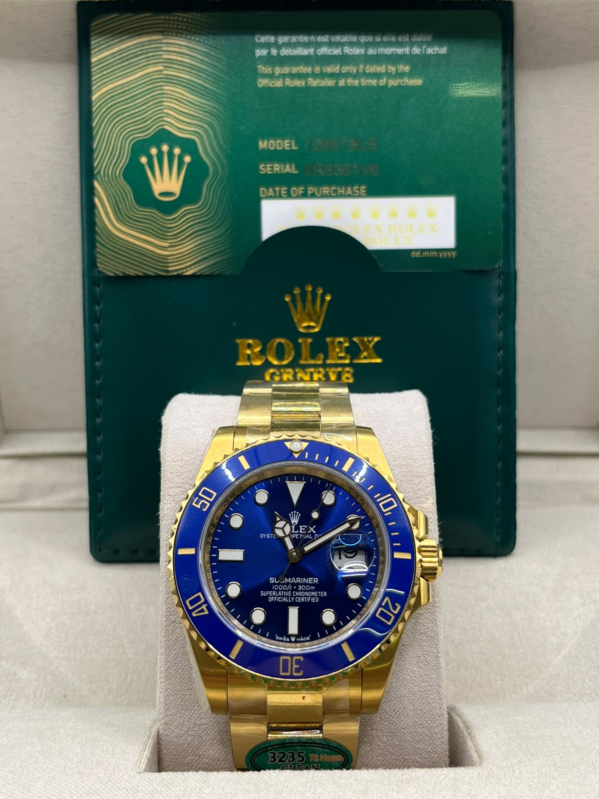 Clean Rolex Submariner Date Gold & Blue (CLONE)