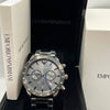 Emporio Armani Chronograph Watch Grey Dial Grey Stainless Steel Bracelet (Copy)
